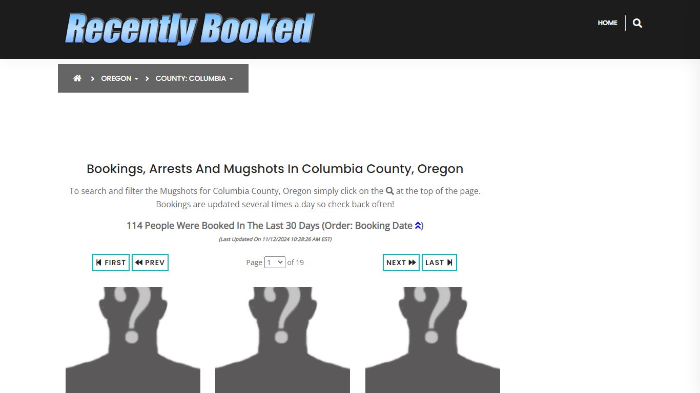 Bookings, Arrests and Mugshots in Columbia County, Oregon - Recently Booked