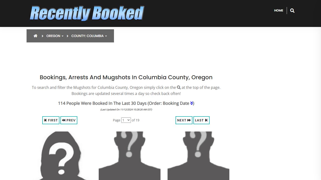 Bookings, Arrests and Mugshots in Columbia County, Oregon - Recently Booked