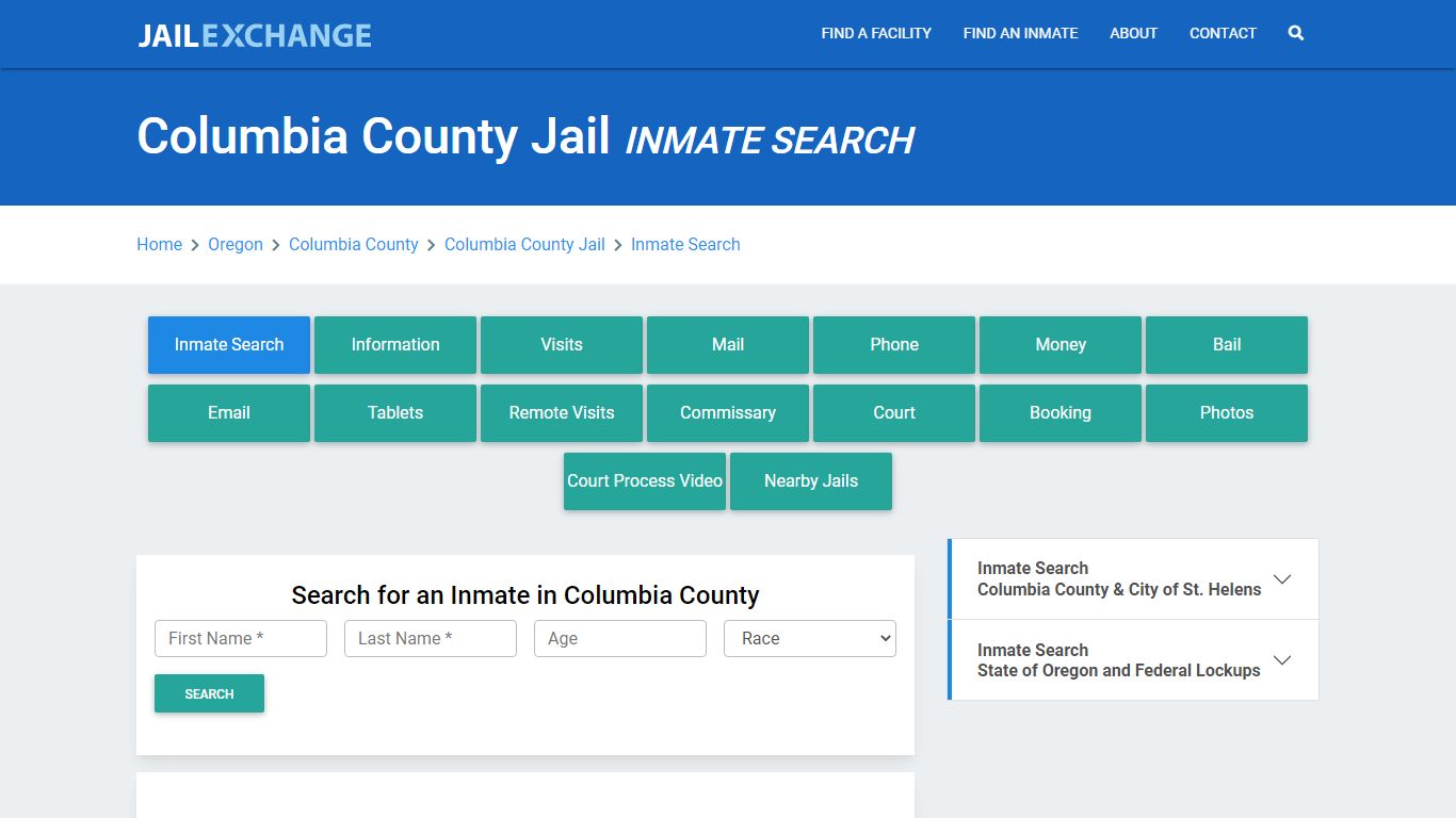 Columbia County Jail, OR Inmate Search: Roster & Mugshots